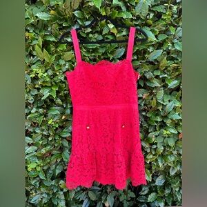 SAYLOR Verena Ruffled Tiered Sundress in Crimson